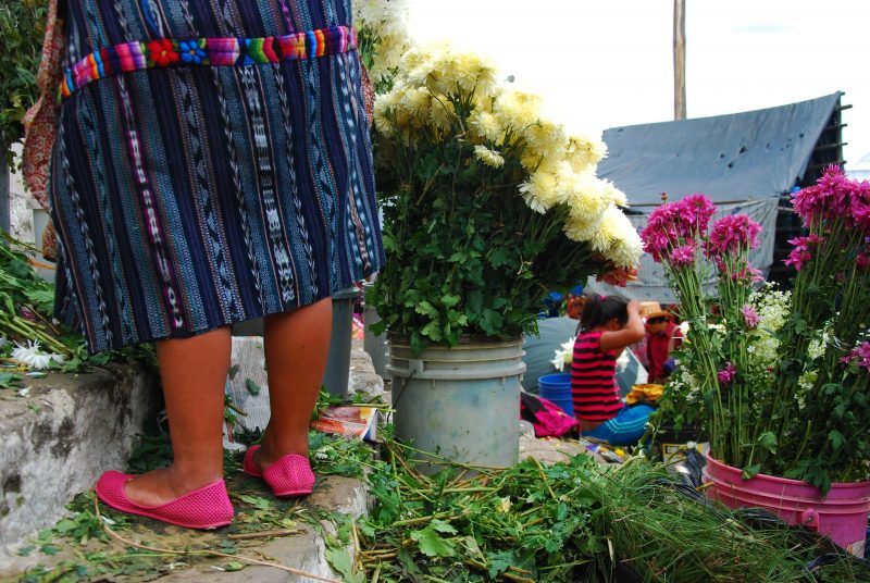 indigenous flower sellers in Guatemala