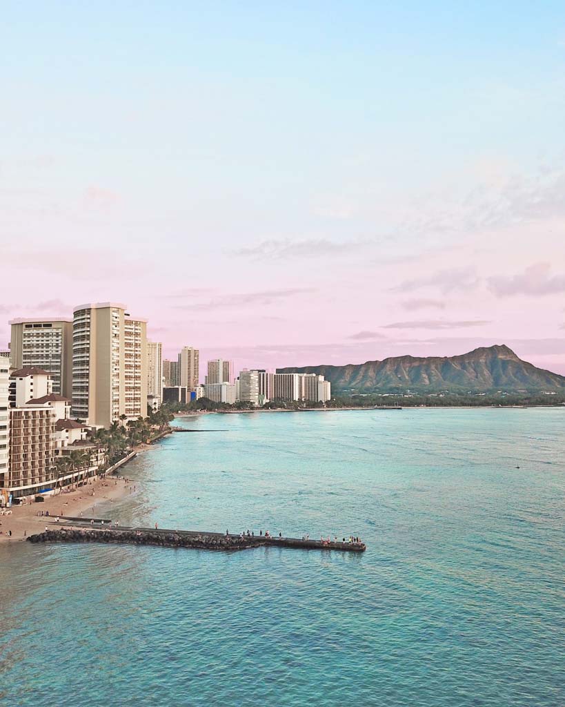 Honolulu layover sunset beach