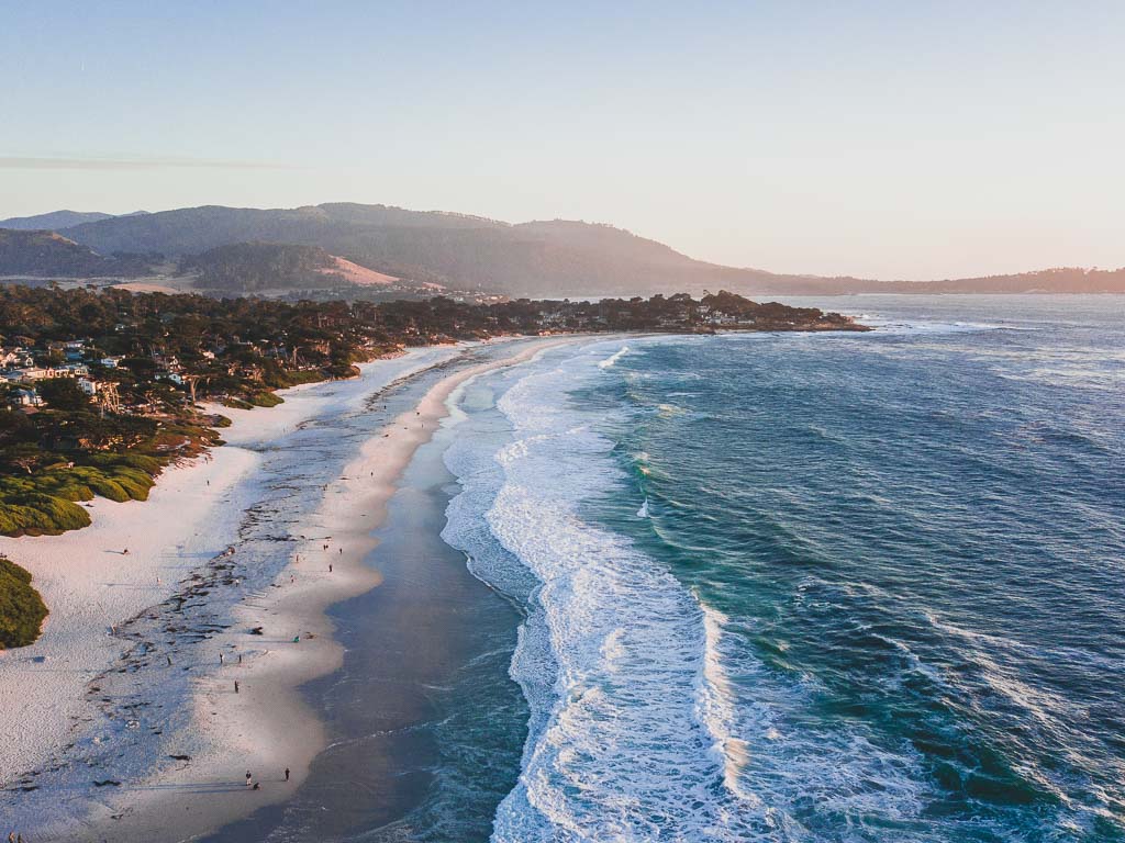 Carmel-by-the-Sea beach drone
