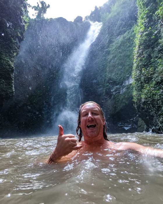 swimming in Lombok waterfalls